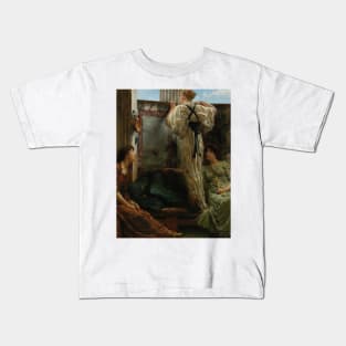 Who Is It by Lawrence Alma-Tadema Kids T-Shirt